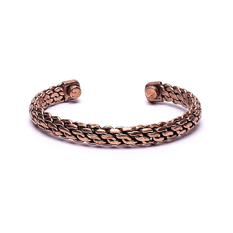 Bracelet en cuivre avec de petits aimants fixés aux deux extrémités - 6,5 x 1 cm