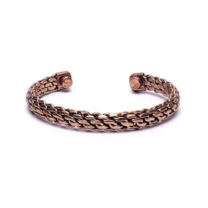 Bracelet en cuivre avec de petits aimants fixés aux deux extrémités - 6,5 x 1 cm