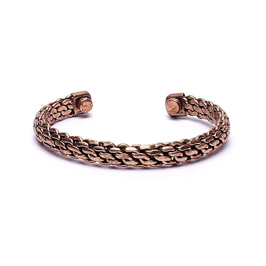 Copper bracelet with small magnets attached to both ends - 6.5 x 1 cm