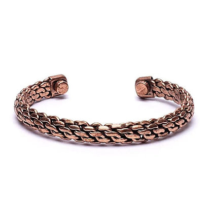 Bracelet en cuivre avec de petits aimants fixés aux deux extrémités - 6,5 x 1 cm