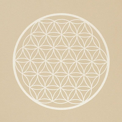 Tapis de Yoga TPE avec Fleur de Vie Beige -  61x183x0,5 cm – 0,920 kg | Souple, Léger et Antidérapant – Idéal pour Hatha & Yin Yoga