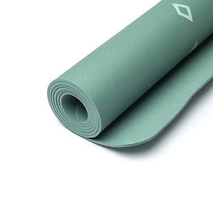 Tapis de Yoga TPE Vert avec Arbre de Vie -  61x183x0,5 cm – 0,920 kg | Souple, Léger et Antidérapant – Idéal pour Hatha & Yin Yoga