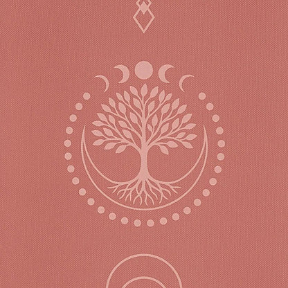 Tapis de Yoga TPE avec Arbre de Vie Marron -  61x183x0,5 cm – 0,920 kg | Souple, Léger et Antidérapant – Idéal pour Hatha & Yin Yoga