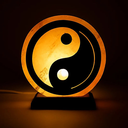 Lampe en sel, modèle Yin-Yang de 22 cm - 5,5 kg - Cette lampe allie beauté et énergie !