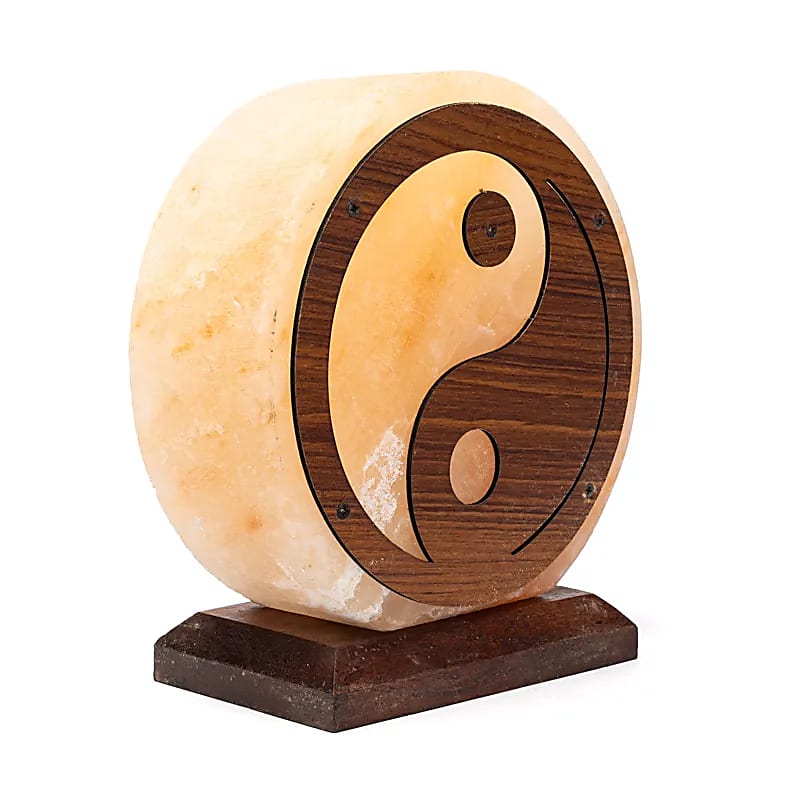 Lampe en sel, modèle Yin-Yang de 22 cm - 5,5 kg - Cette lampe allie beauté et énergie !