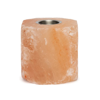 Brûle-parfum en cristal de sel rose naturel de l'Himalaya– Diffuseur d’huiles essentielles avec bougie chauffe-plat