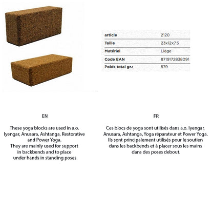 Sélection de blocs de liège pour utilisés comme outil en physiothérapie, Yoga... Le liège est léger, pratique a manier, pratique aussi pour aider aux postures longues, parfait ! Fait au Portugal !