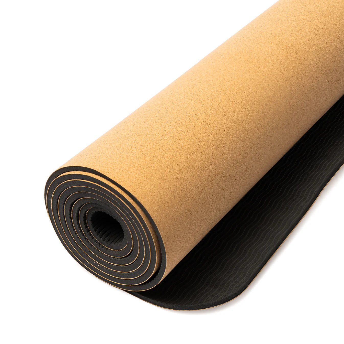 Tapis de yoga en liège / TPE de chez  Yogi & Yogini, avec motif du féminin divin - 61x183x0.5 cm