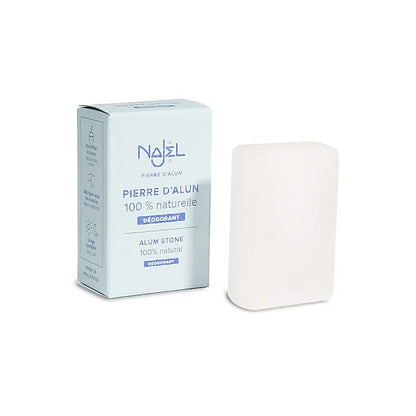 Pierre d'alun (Alun de potassium), en bloc de 100 grammes ou en spray de 155 gr. Déodorant naturel, pour lutter efficacement contre les odeurs corporelles indésirables.  Hypoallergénique, peut être utilisé au quotidien, parfait comme après rasage !