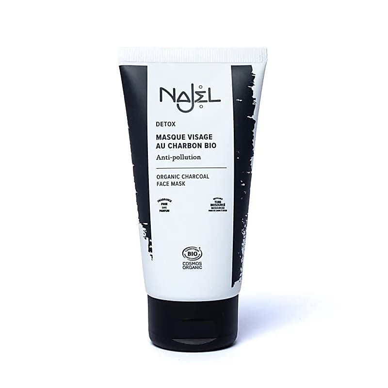 Najel Charcoal Detox Mask. Perfect for purifying and rejuvenating the skin. Designed to absorb excess oil and eliminate impurities caused by pollution. - 75 g