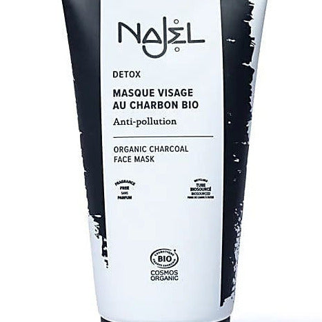 Najel Charcoal Detox Mask. Perfect for purifying and rejuvenating the skin. Designed to absorb excess oil and eliminate impurities caused by pollution. - 75 g