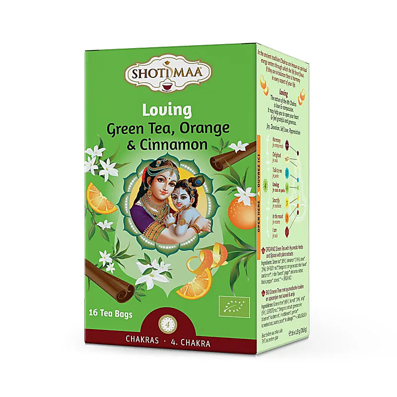 Infusion et thé Bio. de chez 'Shoti Maa', thé ayurvédique aux épices. 7 parfums au choix, 32 grammes / 16 sachets par boîte. Qualité reconnue !