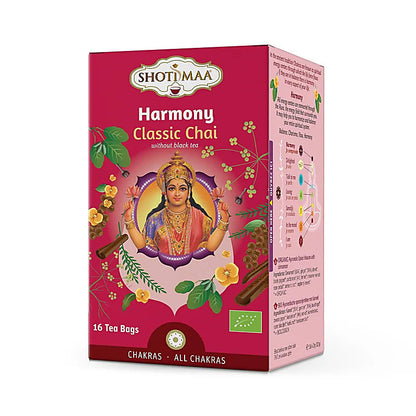 Infusion et thé Bio. de chez 'Shoti Maa', thé ayurvédique aux épices. 7 parfums au choix, 32 grammes / 16 sachets par boîte. Qualité reconnue !