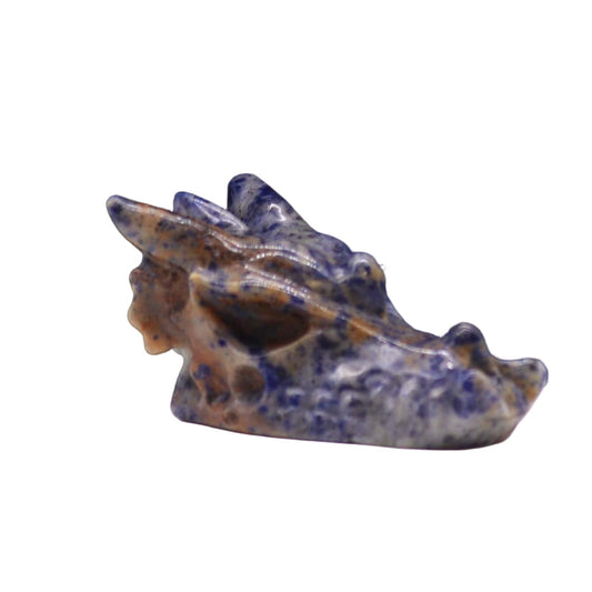 Crâne/ Tête de Dragon en Pierre Semi-Précieuse de Sodalite - 45x30x28 mm - 260 grammes !