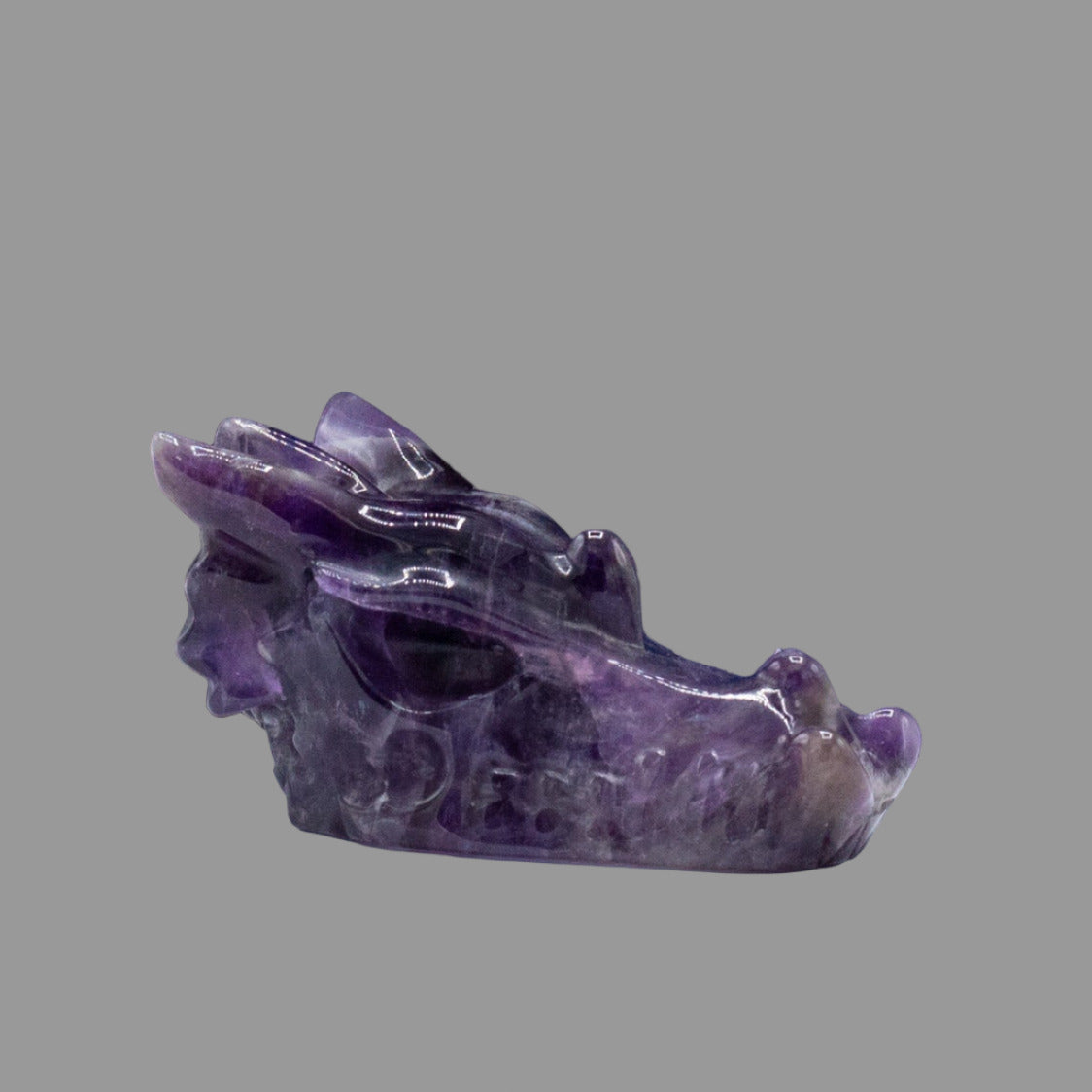 Amethyst Semi-Precious Stone Dragon Skull/Head - 60x30x35 mm - 260 grams! 