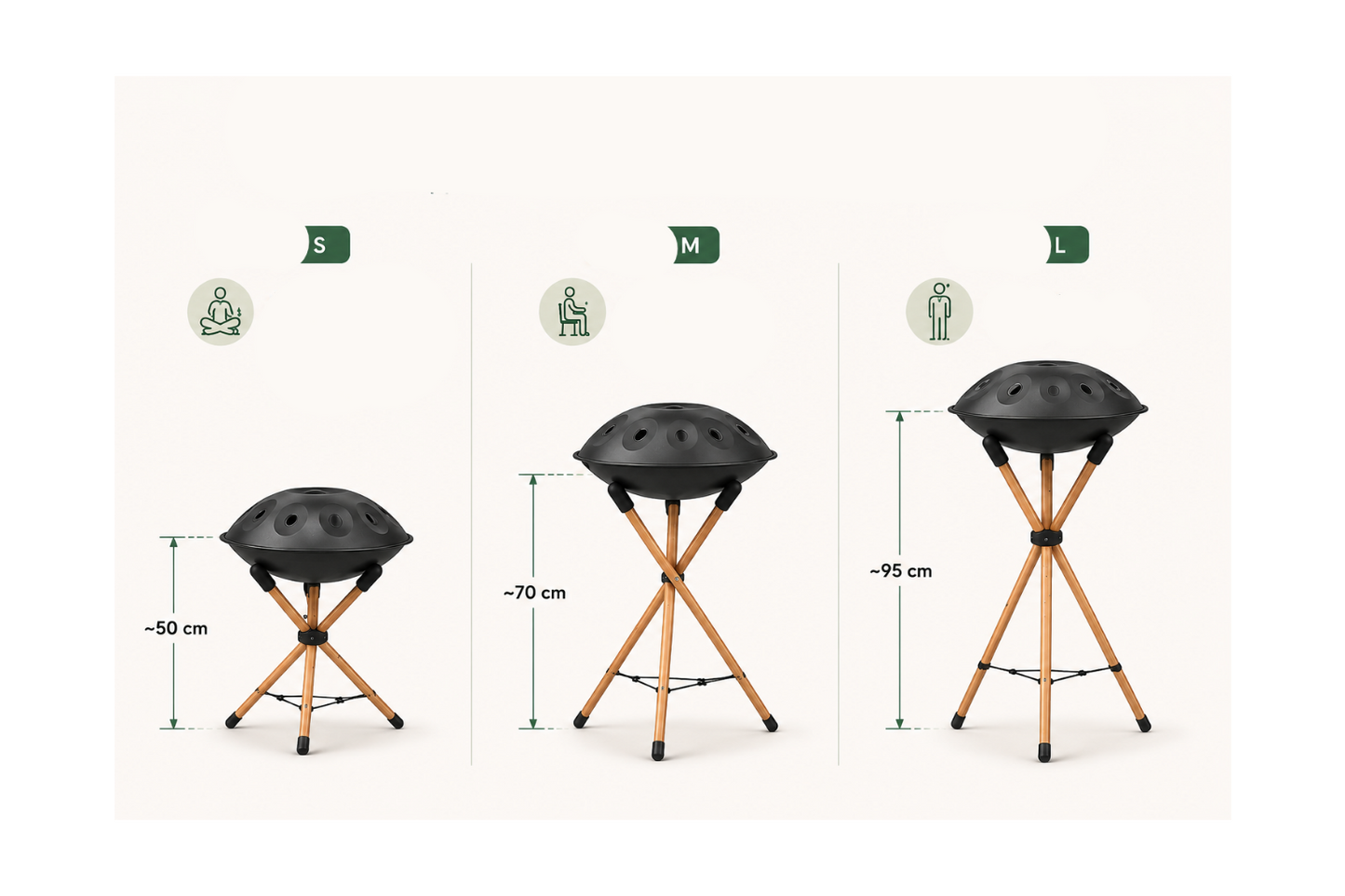 Support de Handpan en Bois – 3 tailles au choix | Fait par Zen Curiosity