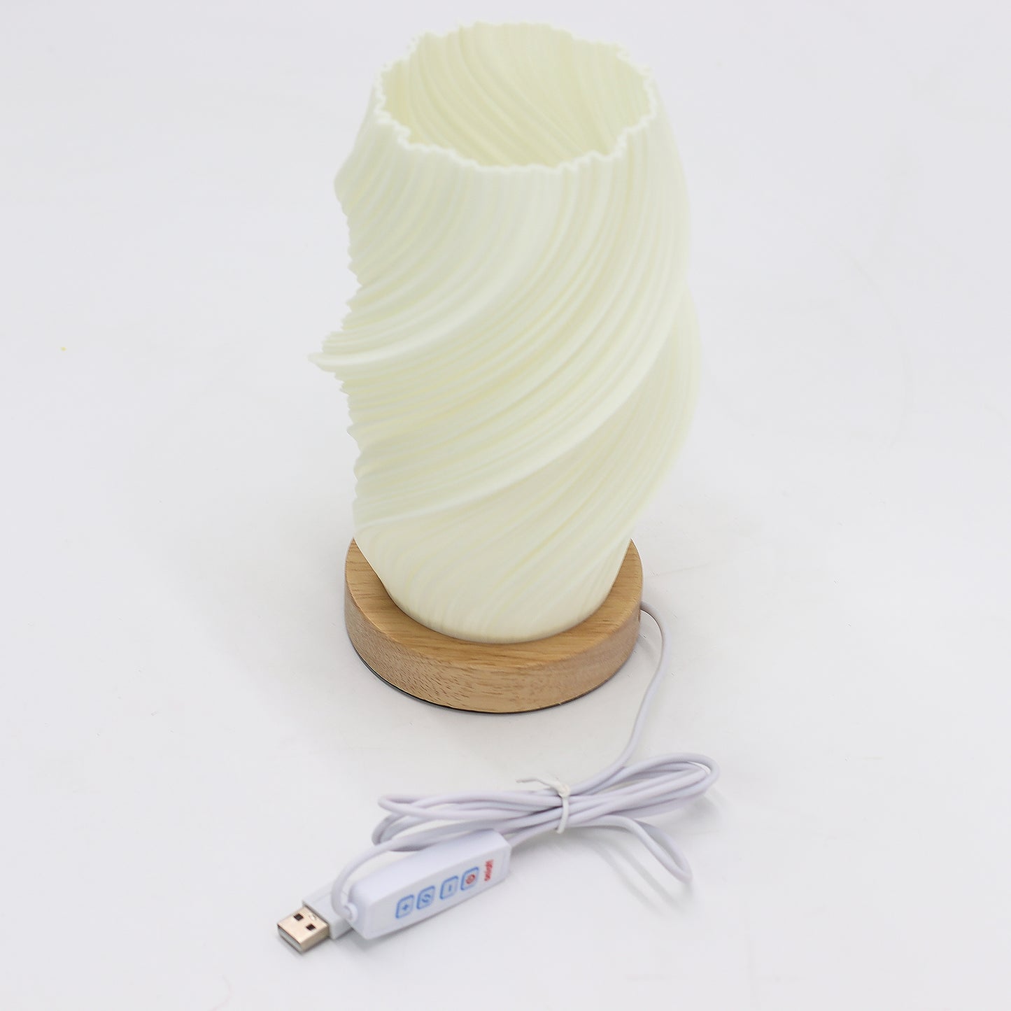 'New Wave' Lamp – 3 Modes – Twisted Cloud – 21x10x10cm – 280g | USB or optional mains/USB adapter