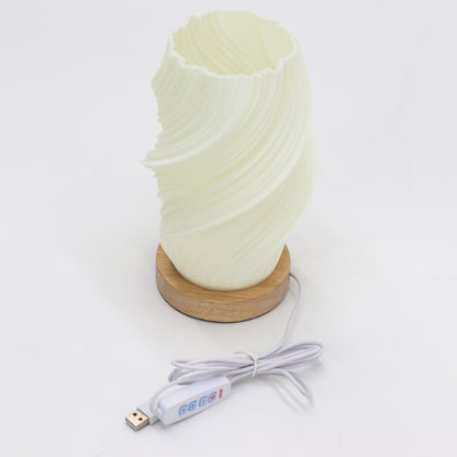 'New Wave' Lamp – 3 Modes – Twisted Cloud – 21x10x10cm – 280g | USB or optional mains/USB adapter