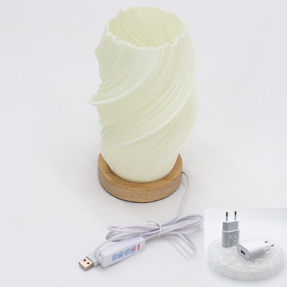 'New Wave' Lamp – 3 Modes – Twisted Cloud – 21x10x10cm – 280g | USB or optional mains/USB adapter