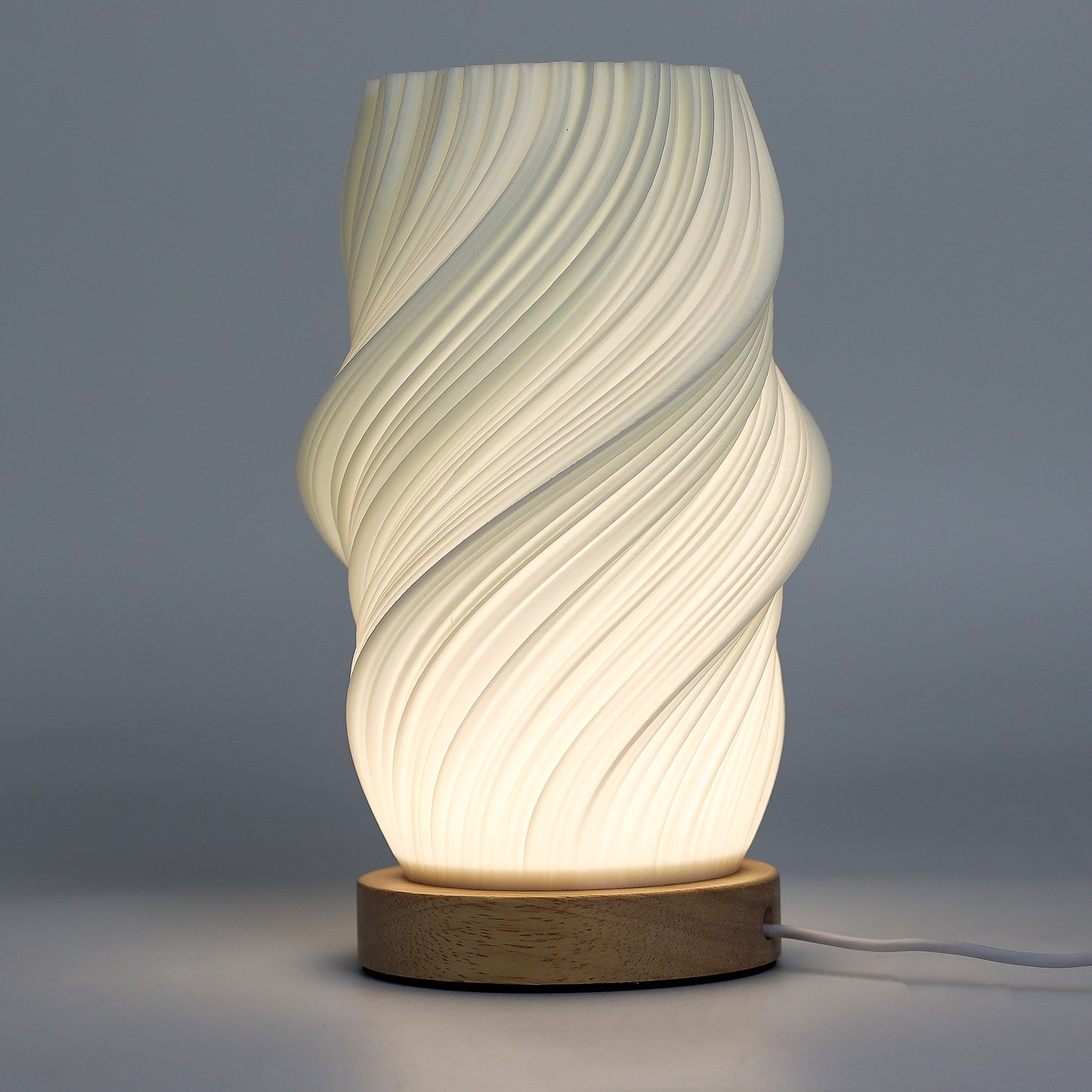 'New Wave' Lamp – 3 Modes – Twisted Cloud – 21x10x10cm – 280g | USB or optional mains/USB adapter