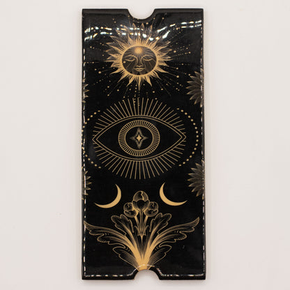 Boîte à tarot à quatre sections pour tirage et rangement structuré - Fait en bois de manguier - 25 x 15 x 5 cm