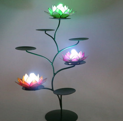 Supports en métal (32x42 cm) – Finitions vert ou or – Option 7 bougeoirs chakras, ensemble raffiné et complet !