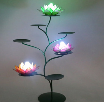 Supports en métal (32x42 cm) – Finitions vert ou or – Option 7 bougeoirs chakras, ensemble raffiné et complet !