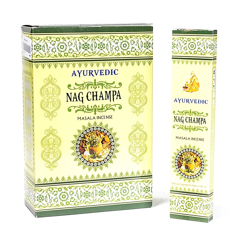 Encens ayurvédique 'Masala Incense', 12 parfums au choix, 100% naturel et roulé à la main. Boîte de 12x15 bâtons. Combustion ±60 min !