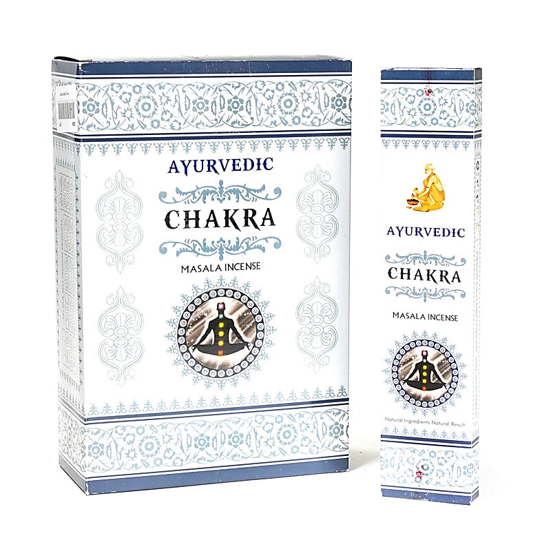 Encens ayurvédique 'Masala Incense', 12 parfums au choix, 100% naturel et roulé à la main. Boîte de 12x15 bâtons. Combustion ±60 min !