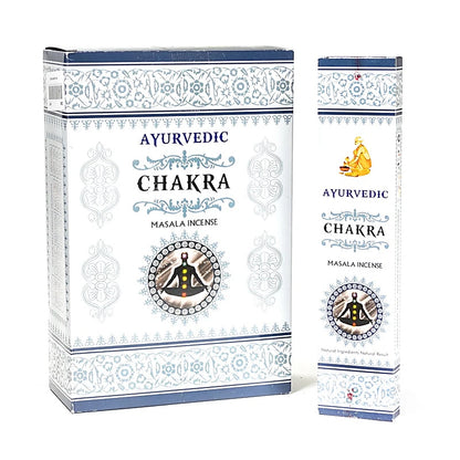 Encens ayurvédique 'Masala Incense', 12 parfums au choix, 100% naturel et roulé à la main. Boîte de 12x15 bâtons. Combustion ±60 min !