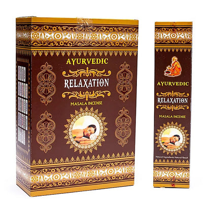 Encens ayurvédique 'Masala Incense', 12 parfums au choix, 100% naturel et roulé à la main. Boîte de 12x15 bâtons. Combustion ±60 min !