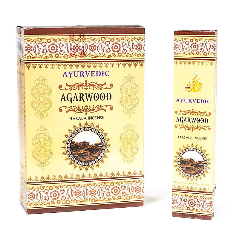 Encens ayurvédique 'Masala Incense', 12 parfums au choix, 100% naturel et roulé à la main. Boîte de 12x15 bâtons. Combustion ±60 min !