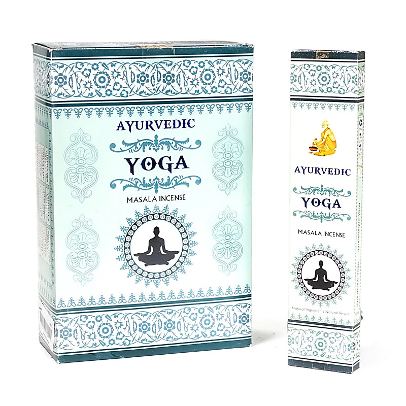 Encens ayurvédique 'Masala Incense', 12 parfums au choix, 100% naturel et roulé à la main. Boîte de 12x15 bâtons. Combustion ±60 min !