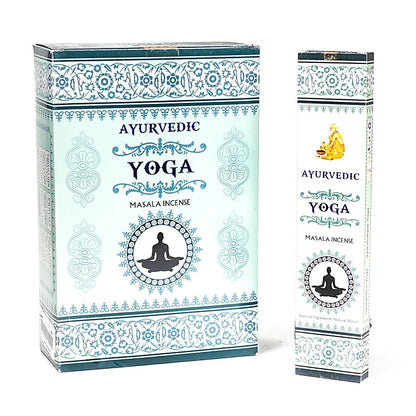 Encens ayurvédique 'Masala Incense', 12 parfums au choix, 100% naturel et roulé à la main. Boîte de 12x15 bâtons. Combustion ±60 min !