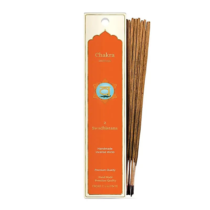 Encens 'Fiore d'Oriente', série 7 Chakras - 20 bâtons par boîte, durée 60 à 70 min chacun. Qualité artisanale exceptionnelle !