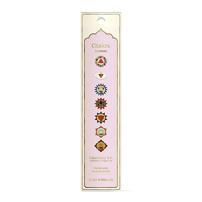 Encens 'Fiore d'Oriente', série 7 Chakras - 20 bâtons par boîte, durée 60 à 70 min chacun. Qualité artisanale exceptionnelle !