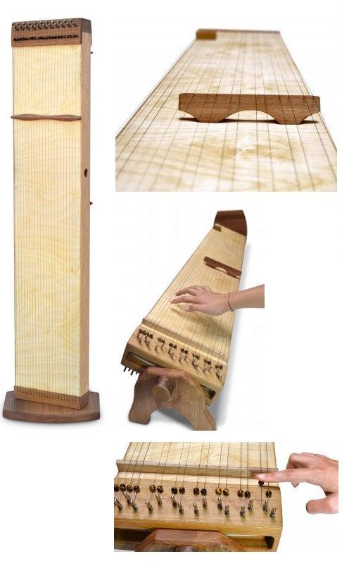 Monocorde 'Hoku' • 180 cm x 22 x 10 • 22 cordes et chevilles en acier • Chevalet mobile pour changer la tonalité !