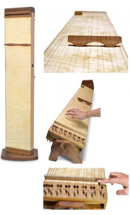 Monocorde 'Hoku' • 180 cm x 22 x 10 • 22 cordes et chevilles en acier • Chevalet mobile pour changer la tonalité !
