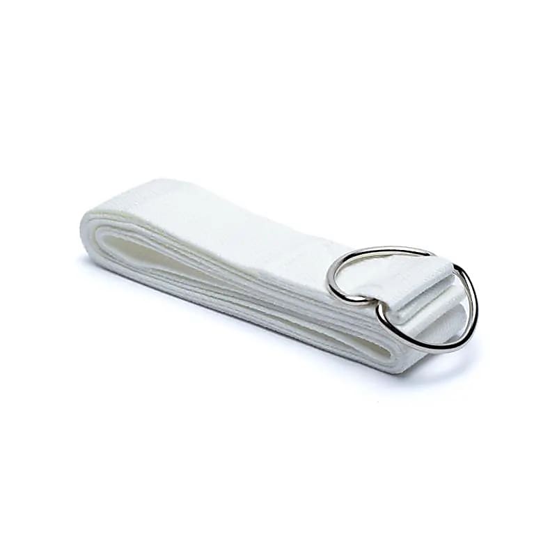 Sélection de ceinture de maintien de yoga fabriqué en coton biologique robuste avec une fermeture à anneau en D qui rend la ceinture facile à ajuster. Taille 184x4 centimètres - Poids 85 grammes