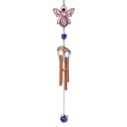 Carillon décoratif 'Ange' en verre avec des tubes métalliques suspendus ! 50 centimètres de long x 6 - 90 grammes. Très beau design, parfait !