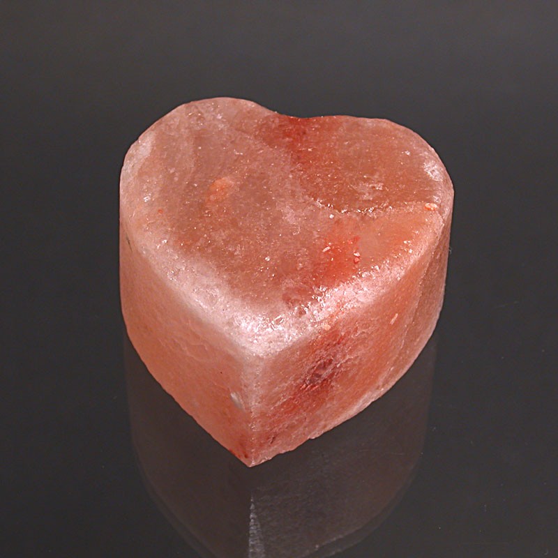Bloc en forme de coeur de sel rose de l’Himalaya (x2) – Pierres naturelles pour massage, détente et énergie positive – 5,5 × 5,5 × 3,5 cm