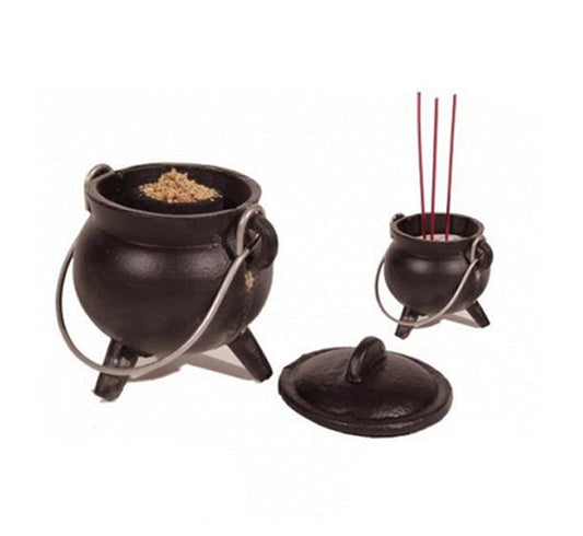 Chaudron en fonte véritable, de 6x7 ou 7x9 cm - 260 ou 560 gr. Parfait pour bruler de l'encens avec charbon !