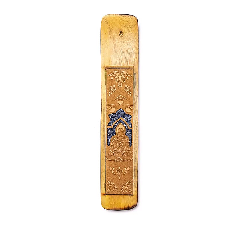 Sélection de brûle-encens en bois d’Orme indien, décorés de pierres incrustées. Longueur 25-26 cm. Parfaits pour encens fins, superbes finitions !