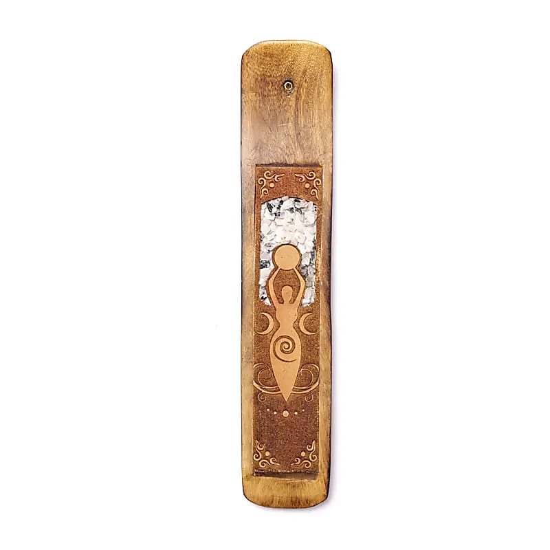Sélection de brûle-encens en bois d’Orme indien, décorés de pierres incrustées. Longueur 25-26 cm. Parfaits pour encens fins, superbes finitions !