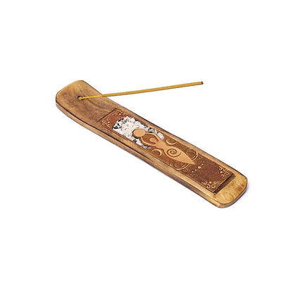 Sélection de brûle-encens en bois d’Orme indien, décorés de pierres incrustées. Longueur 25-26 cm. Parfaits pour encens fins, superbes finitions !