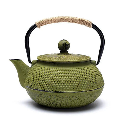 Théière japonaise Tetsukyusu de 0,6 L - En fonte émaillée avec filtre inox micromesh et poignée en sisal