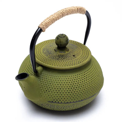 Théière japonaise Tetsukyusu de 0,6 L - En fonte émaillée avec filtre inox micromesh et poignée en sisal