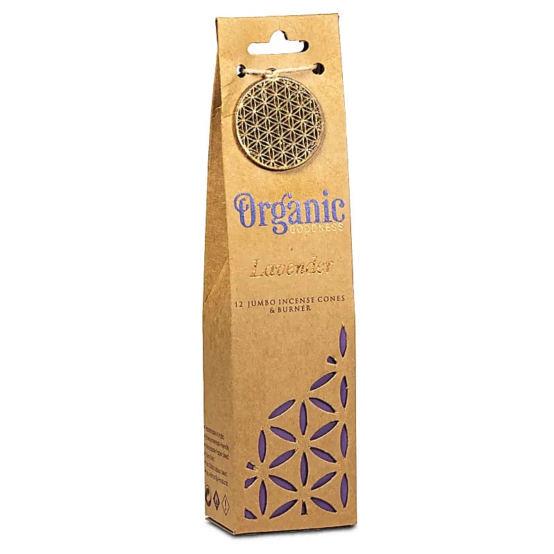 Cônes d'encens 'Organic Goodness', aux huiles essentielles. Vente par boîte de 72 grammes ou par 6 boîtes !