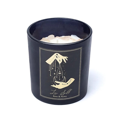 Bougies 'd'intentions' aux huiles essentielles et avec pierres précieuses, de chez 'Song of India'. 20 ou 80H de combustion ! Lorsque la bougie brûle, les pierres précieuses coulent avec la cire, une fois terminée, vous conserver les pierres !
