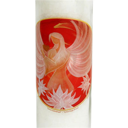 Bougies des 3 Anges, d'une durée de 100 Heures à la stéarine, 21 cm x 6,5 cm. Ange de l'amour ,  Ange de la guérison , Ange de l'amour !